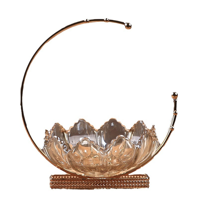 Comercio exterior transfronterizo Placa de fruta de vidrio de lujo ligero de estilo americano creativo decoración simple Placa de fruta de estilo europeo sala de estar decoración del hogar