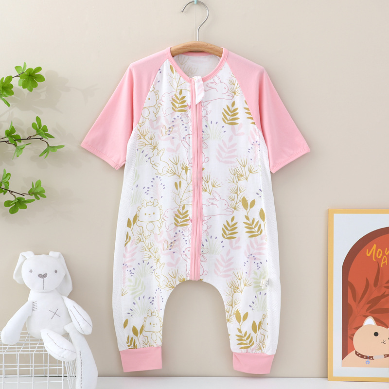 Wholesale new baby gauze sleeping bag thin baby kick-proof soft sleeveless vest sleeping bag jumpsuit for children