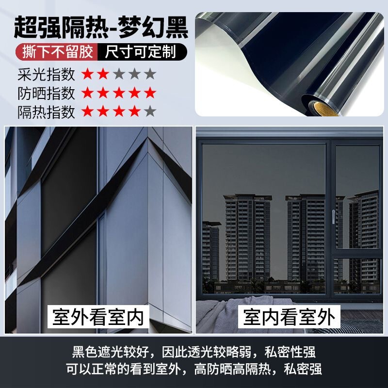 窗户透光不透人玻璃贴纸隔热膜遮光贴纸阳台窗户防偷窥隐私高级感|undefined