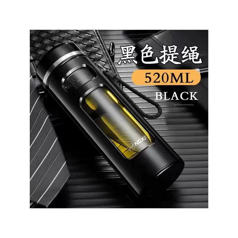 Men's shatterproof protective case tempered glass, tea cup, 500 ml