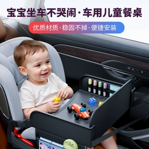 Car-Mounted Child Safety Seat Tray, Car Baby Dining Table, Rear Seat Entertainment Table for Kids, Travel Play Table Board