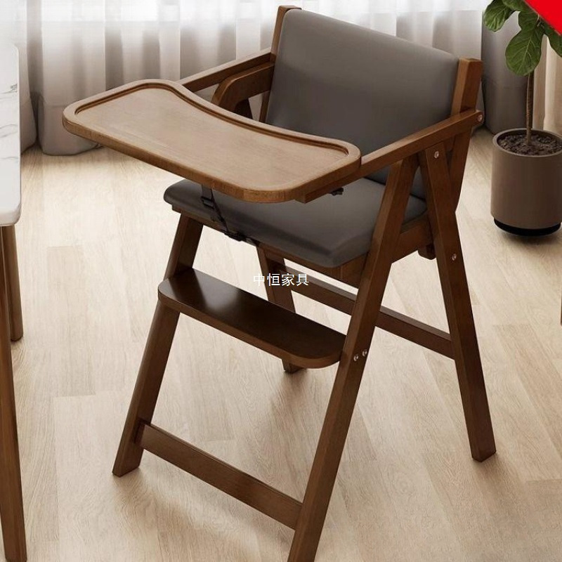 Children's Dining Chair Pure Solid Wood Baby Foldable Dining Chair Home Dining Table Eating Growth Seat Simple Baby Chair