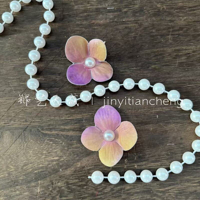 仿真绣球花瓣珍珠花朵 小红书爆款网红发夹diy伴手礼鞋扣饰品材料|undefined