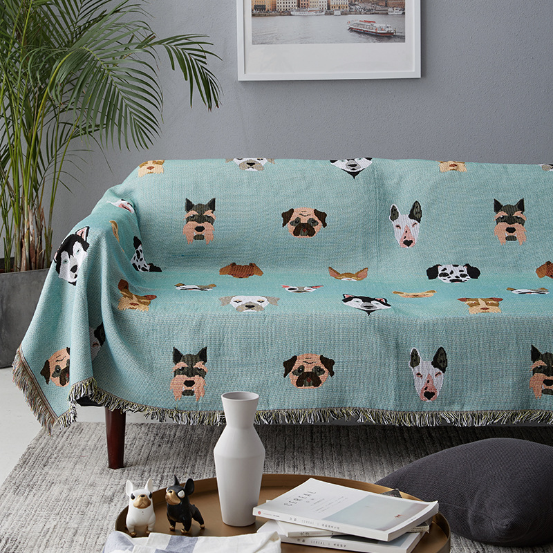 Original cartoon small fresh sofa cover cloth lazy sofa towel knitted blanket dust cover cover all-inclusive anti-cat scratching blanket