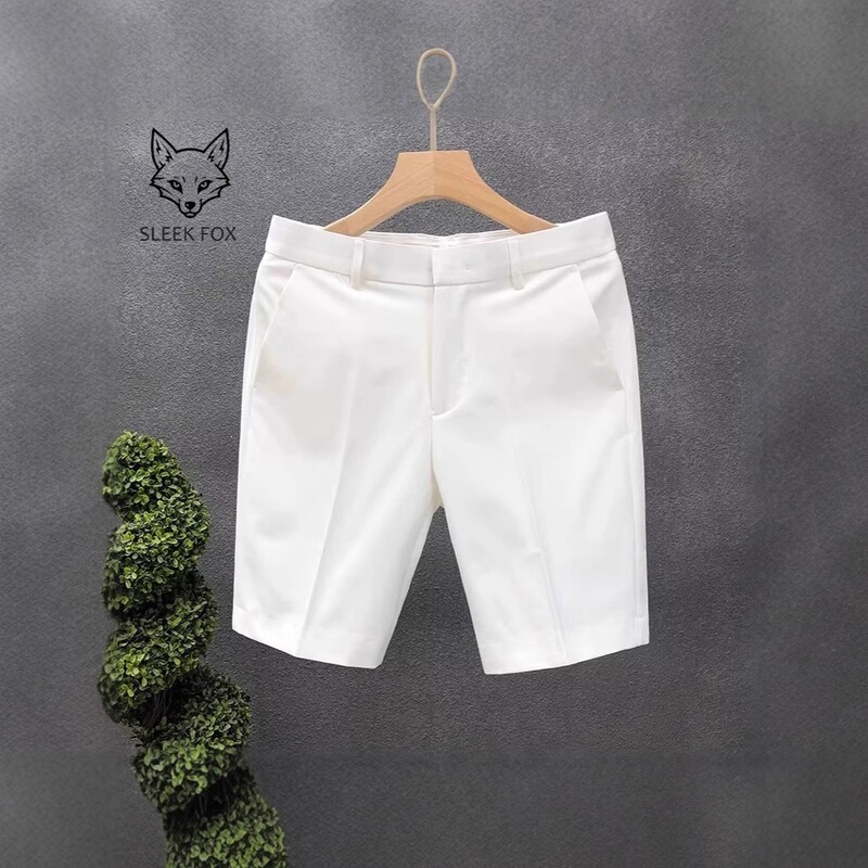 Summer Solid Color Suit Shorts for Men, Korean Style, Trendy, Stylish, Casual, Versatile, Travel Wear, Beach Shorts Summer Solid Color Suit Shorts for Men, Korean Style, Trendy, Stylish, Casual, Versatile, Travel Wear, Beach Shorts