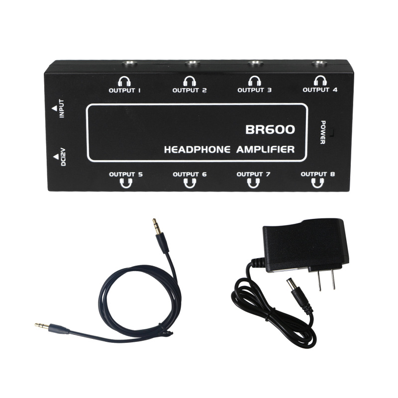 Stereo headphone amplifier one-to-one one-to-eight-way output audio music distributor 8-way ear amplifier Stereo headphone amplifier one-to-one one-to-eight-way output audio music distributor 8-way ear amplifier