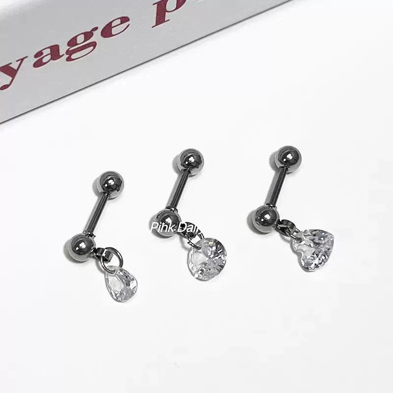 Sophisticated pendant drop-shaped, earrings with zircon
