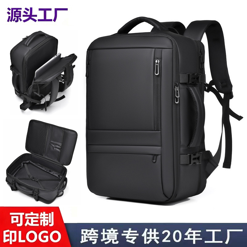 Cross-Border Men's Backpack, Portable Expandable Backpack, Outdoor Business Trip, Business Travel Computer Bag, Student School Bag, Trendy