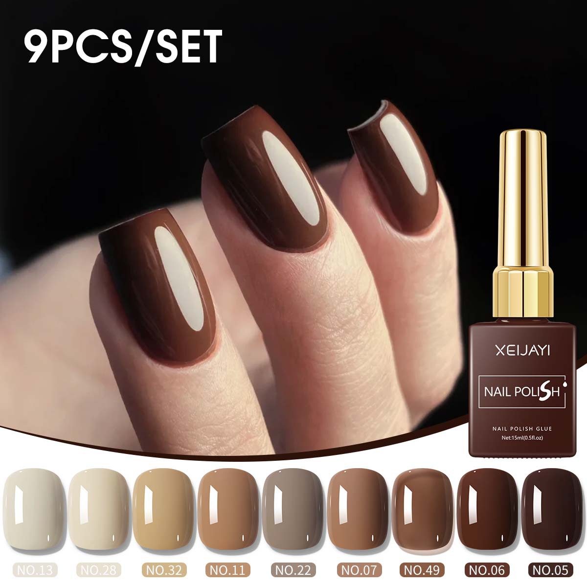 Gel de Uñas para Fototerapia Set de 9 Colores para Salón de Uñas