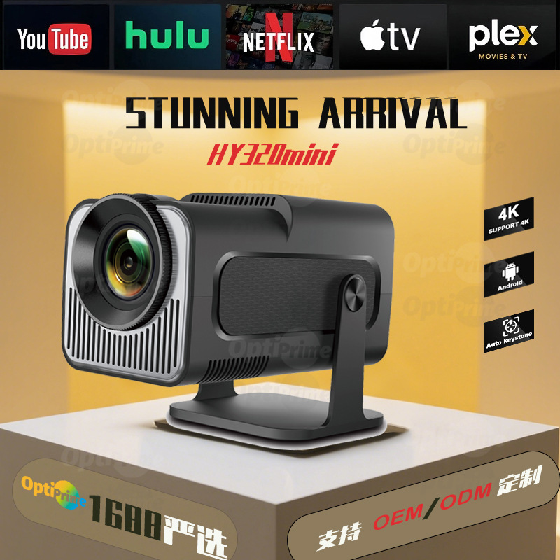 Cross-Border Popular Spot Hy320Mini Projector Barrel Mini Portable Outdoor Household Small Projector