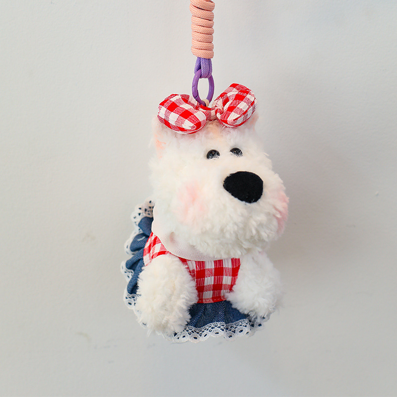 West Highland Color cuerda felpa colgante muñeca colgante garabateado cachorro muñeca bolso llavero muñeca colgante regalo