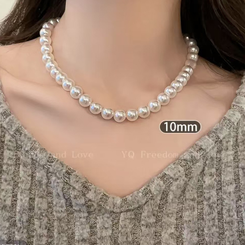 Shijia パールネックレスフレンチエレガントファッションネックレス女性ニッチ多用途ファッションデザイン鎖骨チェーン新しいトレンディなチェーン|undefined