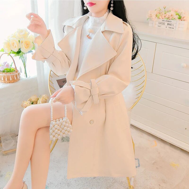 风衣外套女春春秋2025新款韩版小个子收腰显瘦中长款气质流行大衣|undefined