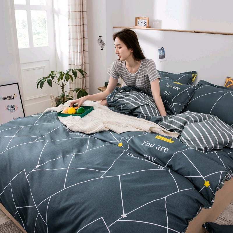 Internet Celebrity Skin-Friendly Bedding Student Dormitory Four-Piece Quilt Cover Pillowcase Manufacturer Wholesale and Dropshipping