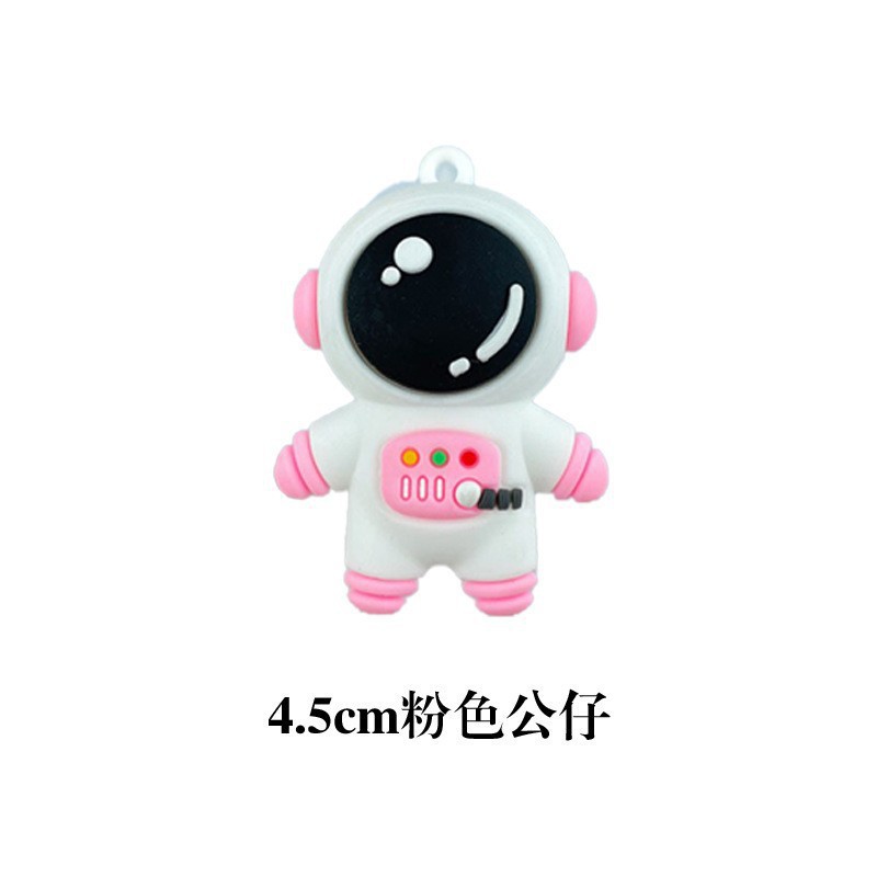 Astronauta llavero pequeño colgante encantador corazón de niña dibujos animados muñeca creativa de goma blanda astronauta pareja colgante