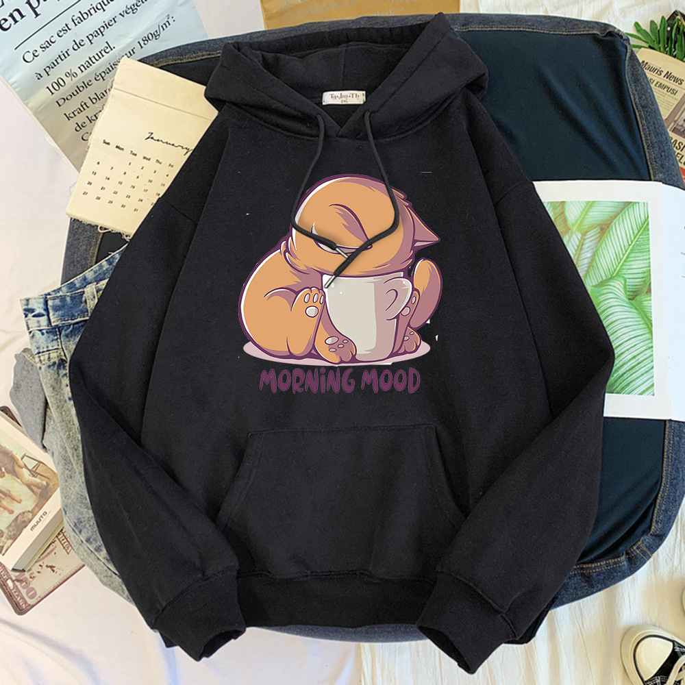 Comercio exterior AliExpress tallas grandes mujeres otoño más terciopelo invierno dibujos animados animales lindos más terciopelo suéter con capucha chaqueta sudadera con capucha