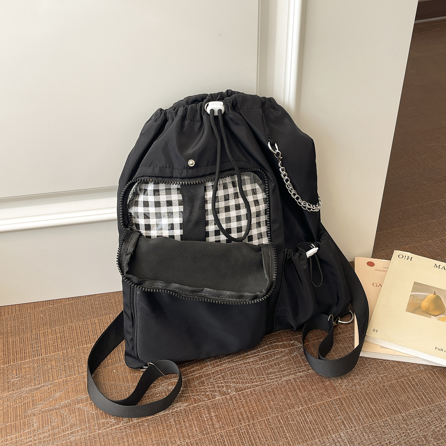 2026 nueva tendencia de gran capacidad bolso de hombro para mujeres lindas niñas de la escuela de viento bolsa de cuerda casual bolsa de dolor