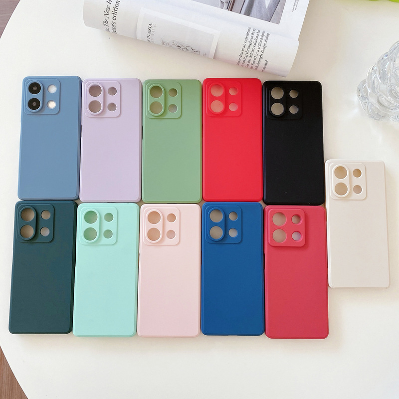 For red rice 14C mobile phone case fine hole frosted TPU straight edge millet red rice note13 silicone protective case anti-drop