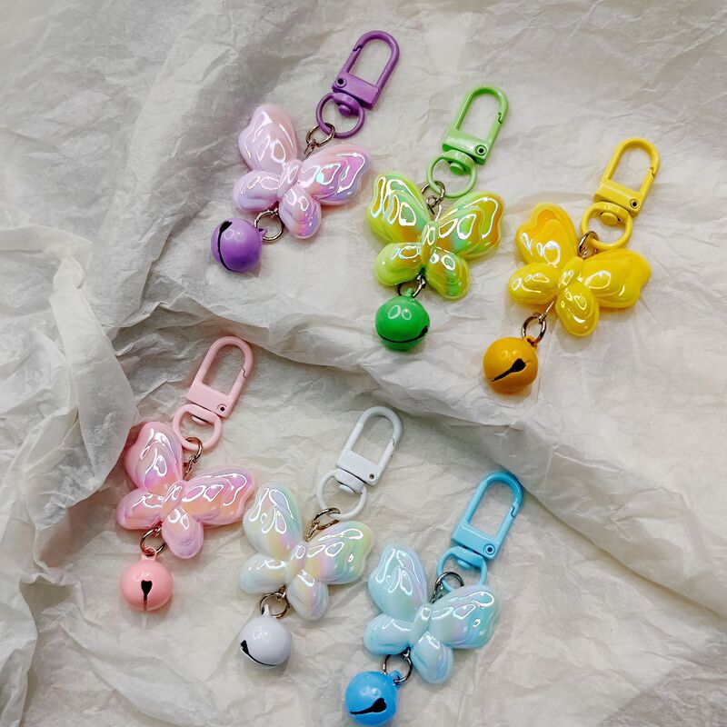 Doorbell E55 Mobile Phone Stereo Laser Butterfly Keychain Girl Heart School Bag Luminous Pendant AirPods Protection