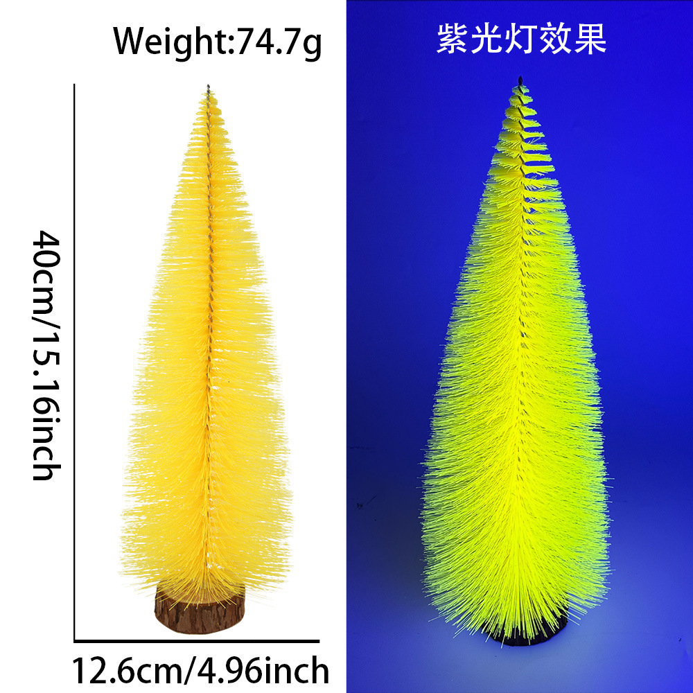 Amazonas mini árbol de Navidad fluorescente color pines de árbol de Navidad ventana decoración de escritorio imitación decoración de árbol pequeño