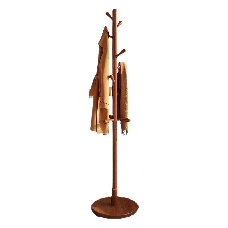 Percha de madera maciza piso dormitorio percha hogar percha Rod sala de estar vertical no ocupado simple Haya perchero