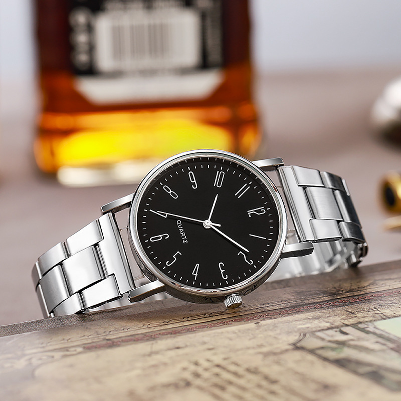 Comercio exterior venta caliente popular regalo de los hombres moda correa de acero reloj de cuarzo de los hombres al por mayor reloj de los hombres comercio exterior