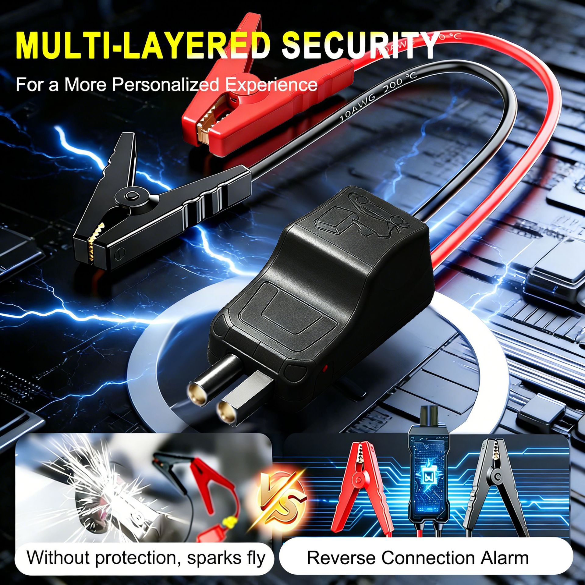 12V Car Emergency Start-Up Smart Battery Clamp Short Circuit Protection Ec5 Smart Clamp High Voltage Protection Low Voltage Protection