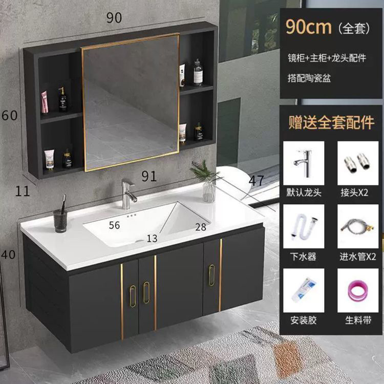 Espacio aluminio tocador tocador tocador tocador armario integrado tabla de roca encimera lavabo lavabo mueble de baño mueble de baño