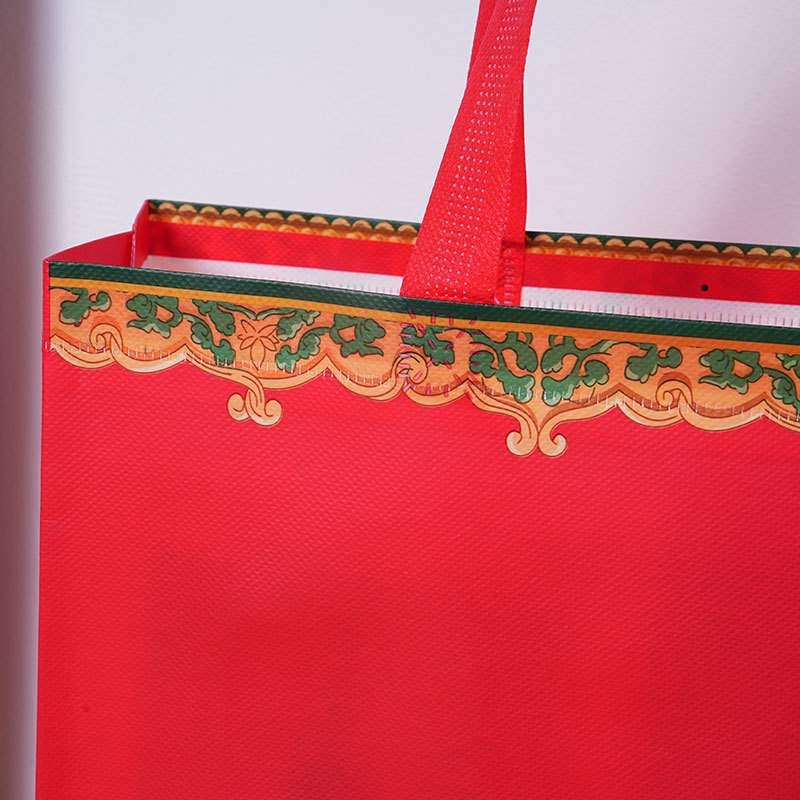 China película roja engrosada no tejida bolsa de boda regalo de compras tabaco y alcohol dulces de boda bolsa de regalo LOGO personalizado