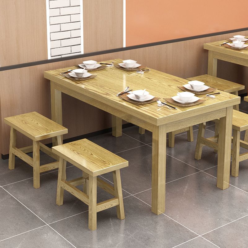 Solid Wood Dining Table, Commercial Dining Chair, Hotel Home Table and Chair, Noodle Shop Stool, Breakfast Snack Bar Combination Long