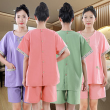 艾灸服汗蒸服女桑拿服艾灸前后开男按摩足浴服酒店浴衣理疗服定制