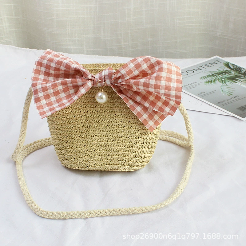 Straw Wallet Small Shoulder Bag, 14×12 cm, zipper cute crossbody pouch for men and women