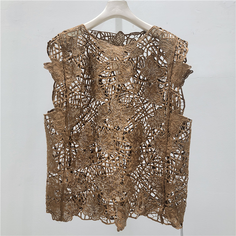 Diseño de sensación hueco plegable vestir chaleco sin mangas para mujeres verano 2026 nuevo tamaño grande graso mm plegable vestir una hermosa camisa