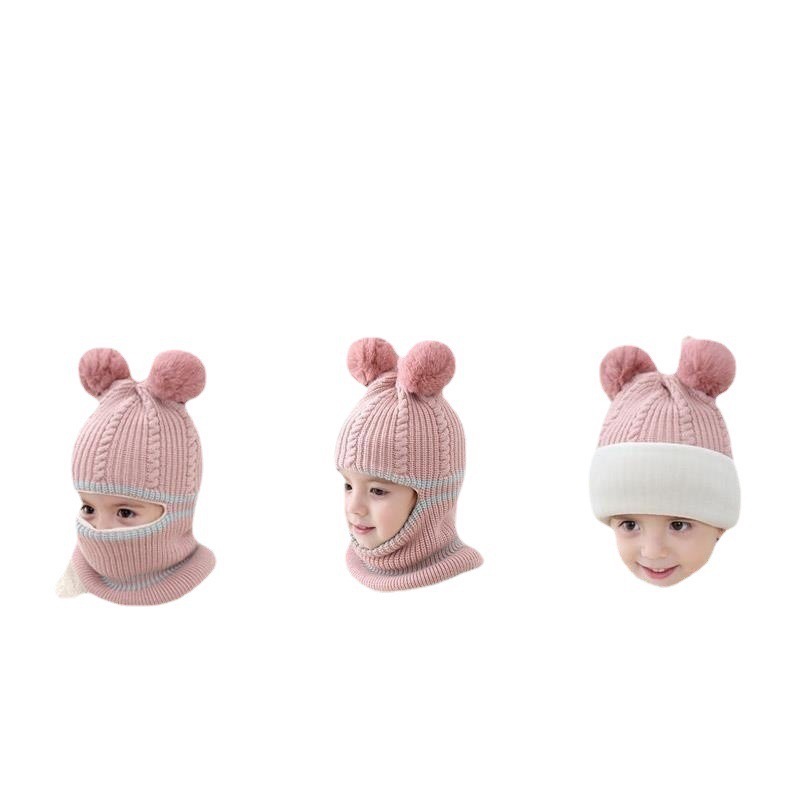 子供の帽子秋冬とベルベットの厚い保温毛糸帽男の子の女の子の赤ちゃんが首を囲んで冬のニット帽を卸売りする|undefined