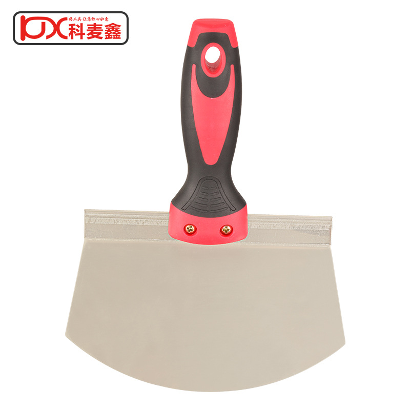 Stainless steel curved shovel putty bending scraper semicircular shovel bucket tool putty knife holder gray board feeding artifact