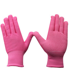 13針PVC點膠點珠防滑手套 薄款透氣司機開車無塵工作手套廠家批發