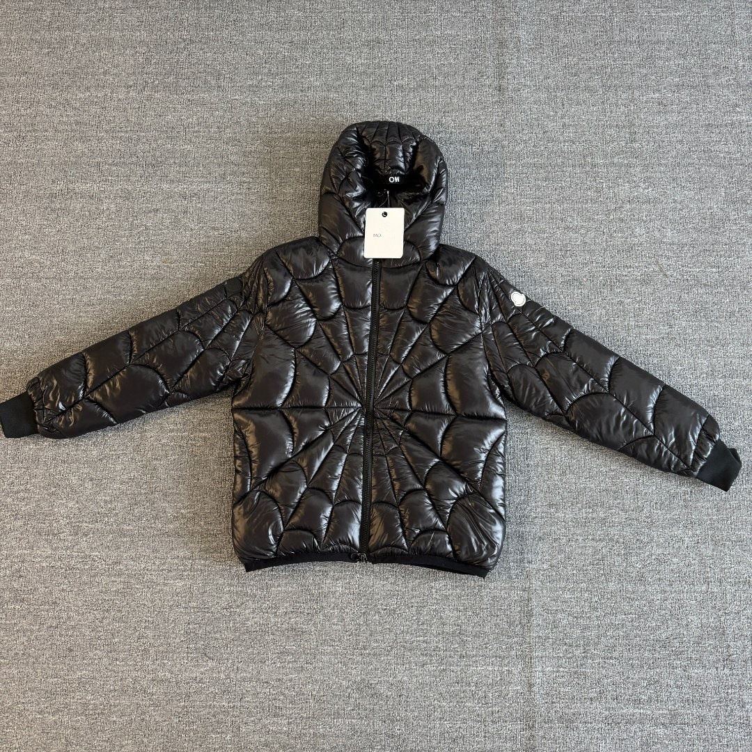 Moncler Spiderweb Quilted Puffer Jacket Black