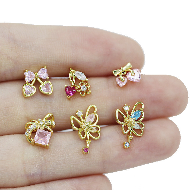L-shaped Nose Stud With Bowknot Design European Style Jewellery_voghion.com