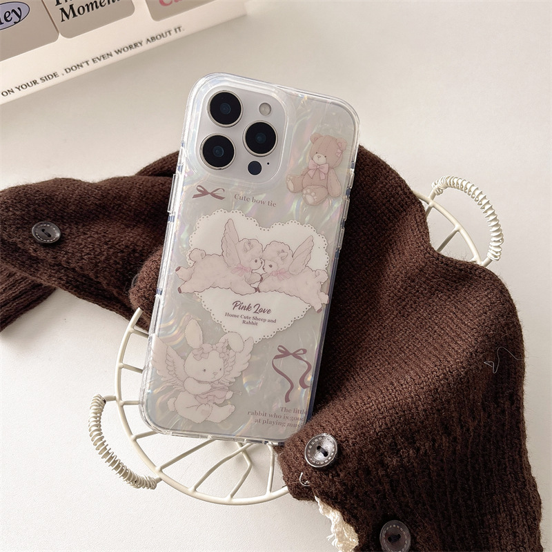 爱心翅膀小羊适用iPhone16pro苹果14promax手机壳13可爱15创意女|undefined