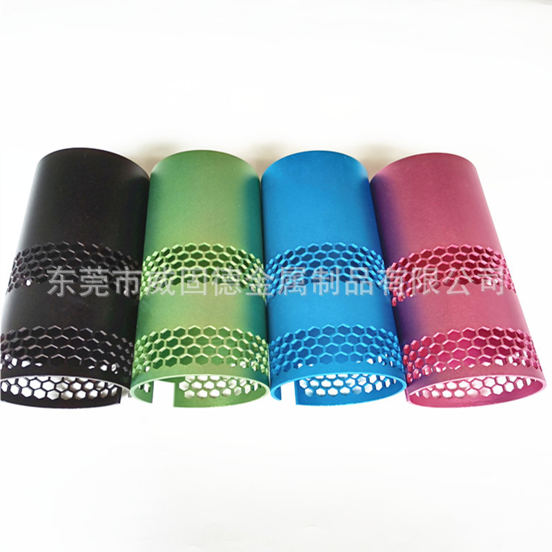 6063阳极氧化 喷砂 冲孔 开槽 彩色阳极氧化铝管 铝管定尺切割