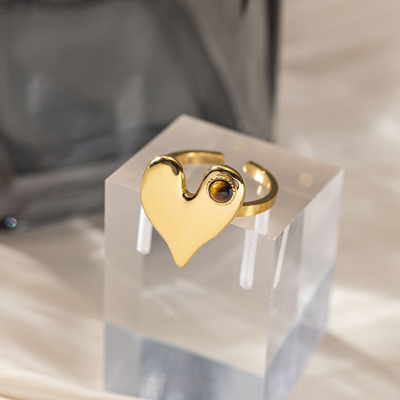 Anillos de piedra natural de acero inoxidable de amor TENA anillos de explosión transfronterizos anillos de acero de titanio joyas de mano de alta calidad