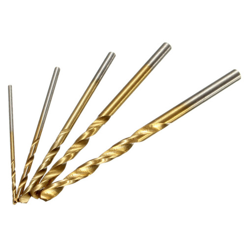 50pc high speed steel titanium plated mini twist drill bit straight shank set cross-border hot selling 1-3mm straight shank twist drill bit