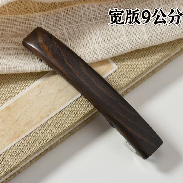 Wide version 9cm plain spring clip ebony