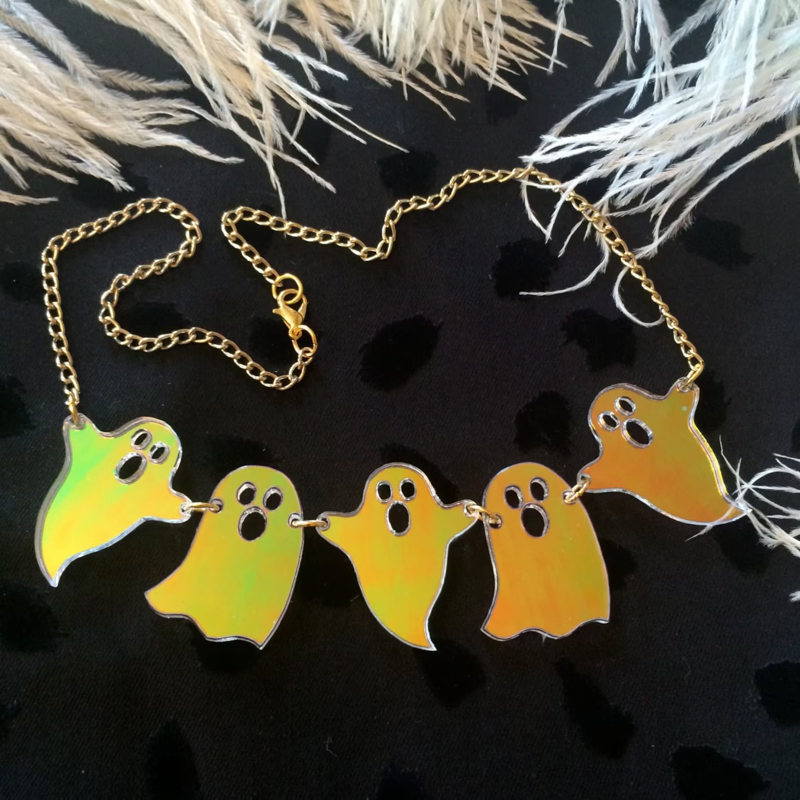 15g Weight Necklace Classification 1 Piece Quantity Festival Occasion Arylic Material Funny Ghost Arylic Halloween Women's Necklace