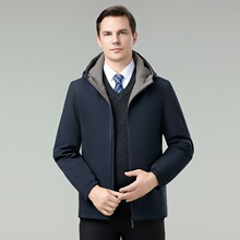 花公子男士棉服秋冬中青年帅气高档爸爸装大码连帽理工男外套代发