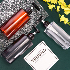 300ml酒店洗護乳液分裝瓶500ml按壓沐浴露洗髮水平肩PET塑料瓶