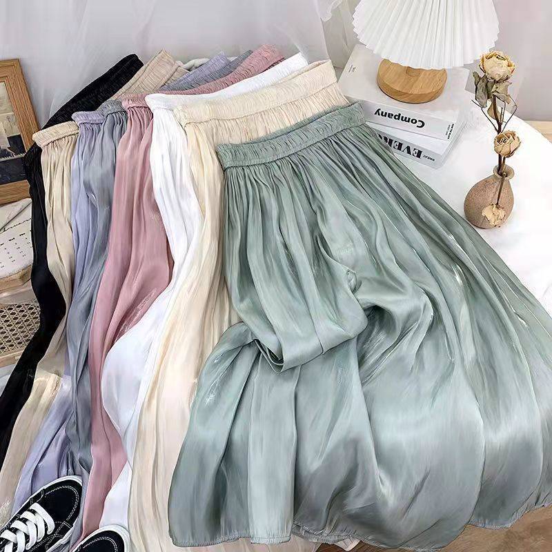 Shiffon summer thin fitted long skirt