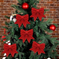 クリスマス蝶結び真珠綿金粉蝶結びクリスマスツリーストラップホテルデパートktvクリスマスシーン装飾