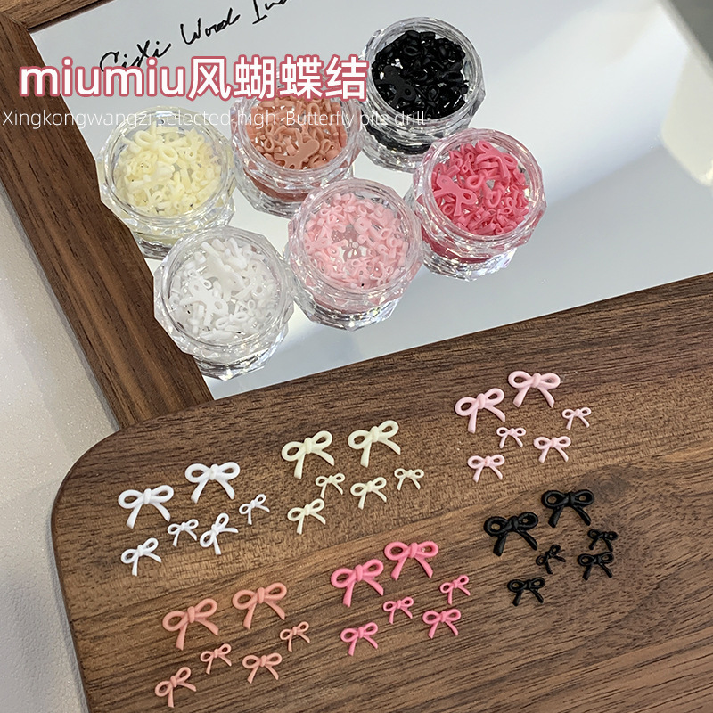 Nail Art Colorful Bowknot Decorations Mini Trendy Resin French Dopamine Nail Accessories Matte Wholesale Nail Art Colorful Bowknot Decorations Mini Trendy Resin French Dopamine Nail Accessories Matte Wholesale