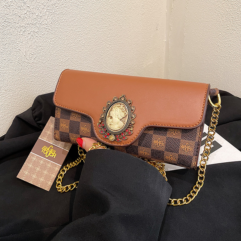 Borsa quadrata piccola testa di sole all-match transfrontaliera tendenza moda europea e americana borsa diagonale monospalla di lusso di fascia alta di fascia alta_voghion.com